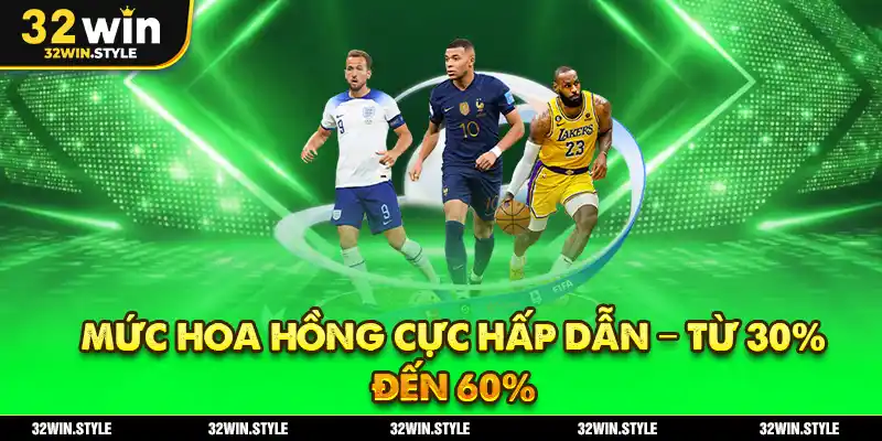 Hợp Tác Đại Lý 32WIN – Cơ Hội Kinh Doanh Với Hoa Hồng 60% 2 Mức Hoa Hồng Cực Hấp Dẫn – Từ 30% Đến 60%